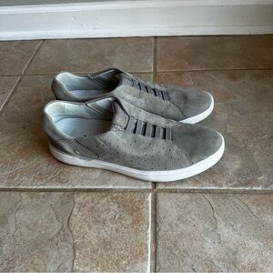 KIZIK Miami Light Gray Suede Slip On Sneakers Shoes